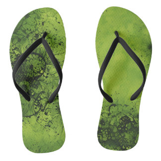 Green Grunge Flip Flops