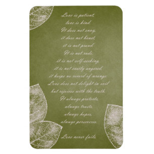 Green Grunge Leaves Magnet