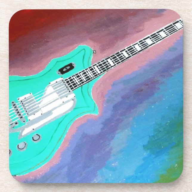 Green Guitar Coaster (Front)