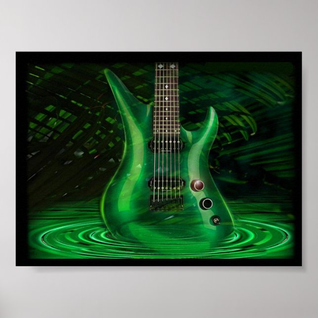 Green Guitar Poster (Front)
