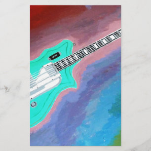 Green Guitar Stationery