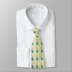 Green guitars on green tie