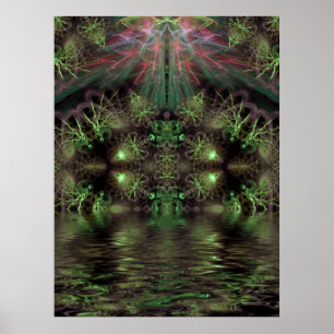 Green Gully Fractal Art Poster