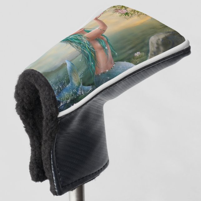 green haired mermaid golf head cover (3/4 Front)