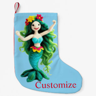Green-haired Mermaid Thunder_Cove Small Christmas Stocking