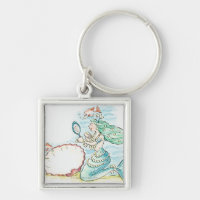 Green-haired mermaid wearing large selection of