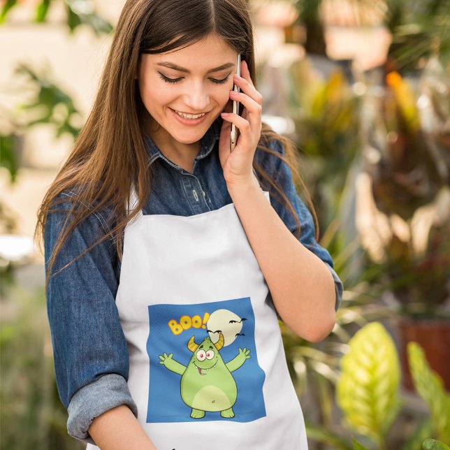 Green Halloween Monster Adult Apron (Creator Uploaded)