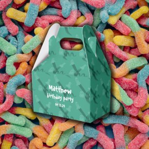 Green Halloween-themed birthday party Favour Box