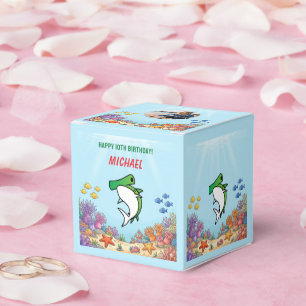 Green Hammerhead Shark Ocean Birthday Photo Favor Box