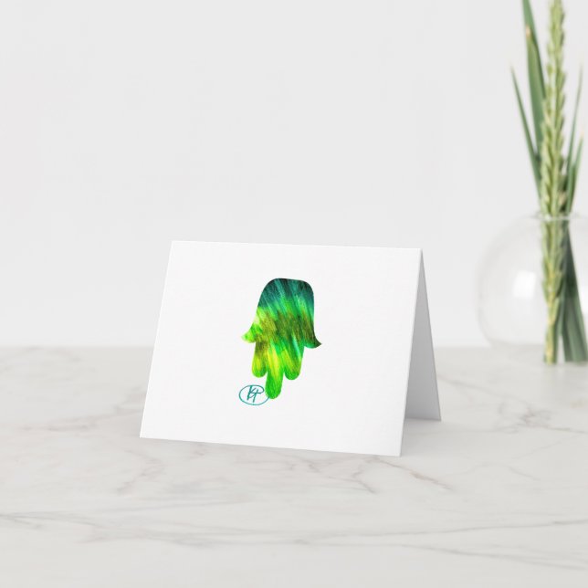 Green Hamsa Art Card (Front)