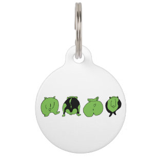Green Hamster Butts Pet Tag