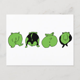 Green Hamster Butts Postcard