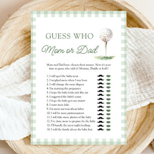 Green Hand Drawn Golf Guess Who Mom or Dad Game Invitation