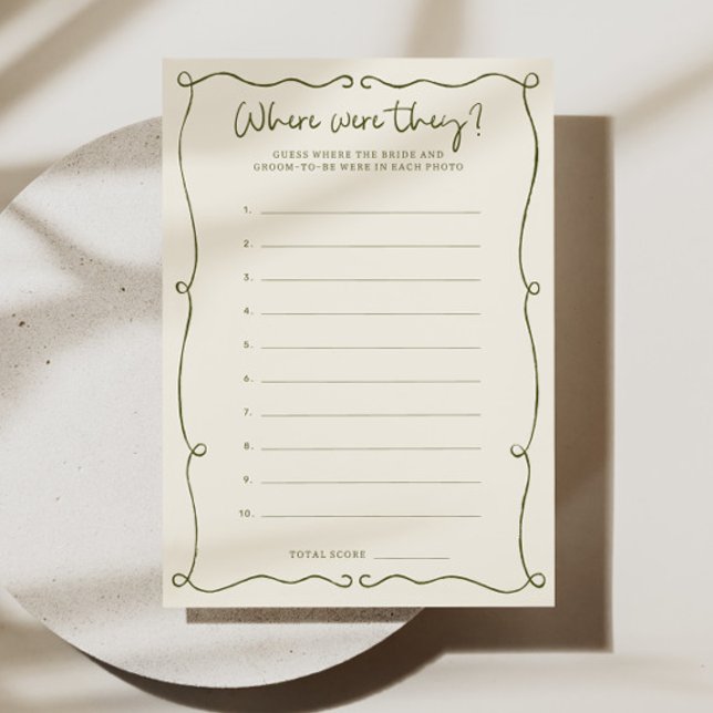 Green Hand-Drawn Where were they Game Card (Creator Uploaded)