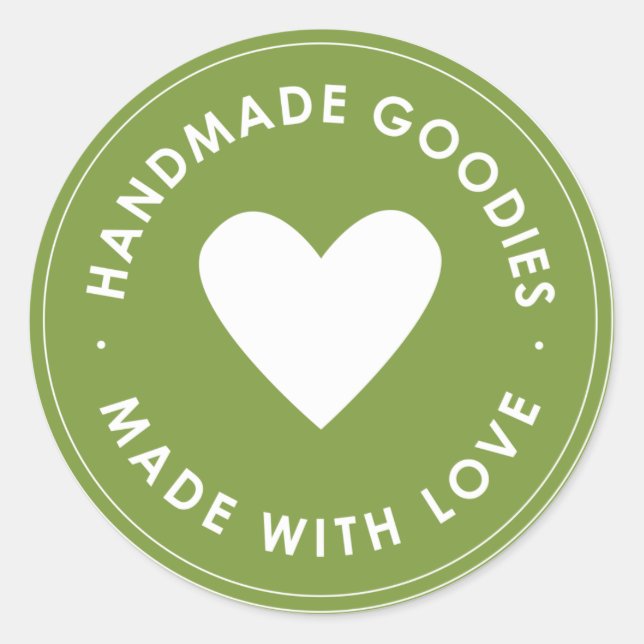 Green Handmade Goodies Sticker (Front)