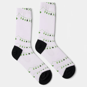 Green hanging Xmas ornaments on Socks