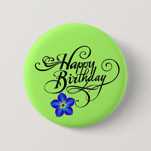 Green Happy Birthday 2 Inch Round Button
