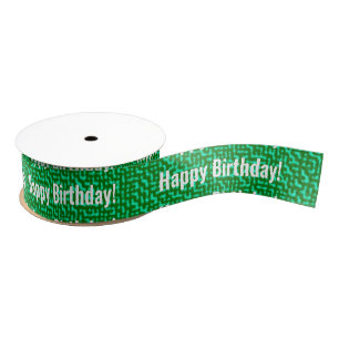 Green Happy Birthday Grosgrain Ribbon