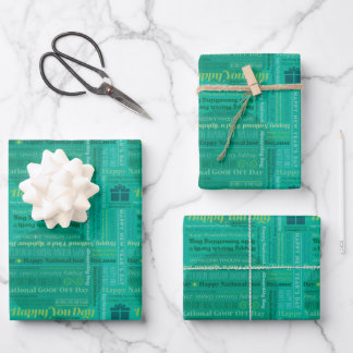 Green Happy Days Wrapping Paper