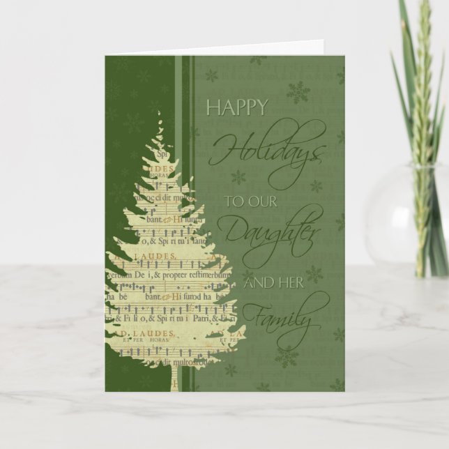 Green Happy Holidays Christmas Card (Front)