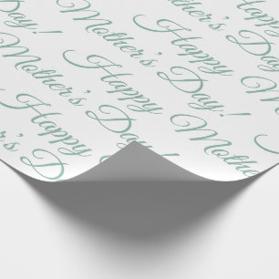 Green Happy Mother’s Day Script Holiday Wrapping Paper
