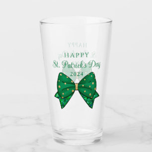 Green Happy St. Patrick's Day 2024 Glass