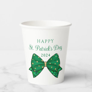 Green Happy St. Patrick's Day 2024 Paper Cups