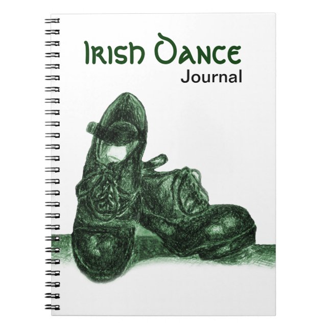 Green Hardshoes Irish Dance Journal Notebook (Front)