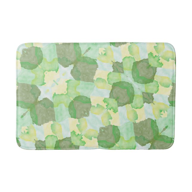 Green Harmony Abstract Pattern Bath Mat (Front)