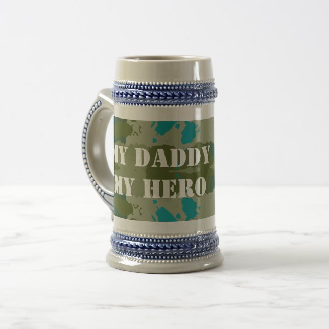 Green Harmony Abstract Pattern Beer Stein (Front Left)