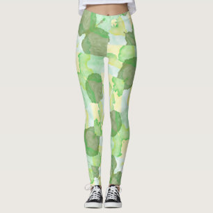 Green Harmony Abstract Pattern Leggings