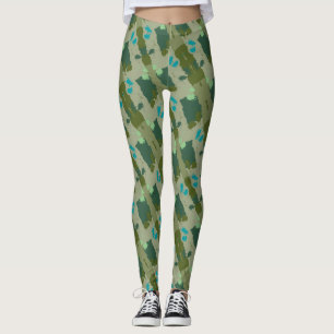 Green Harmony Abstract Pattern Leggings