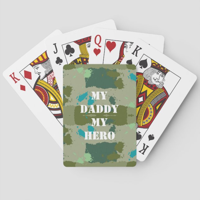 Green Harmony Abstract Pattern Playing Cards (Back)