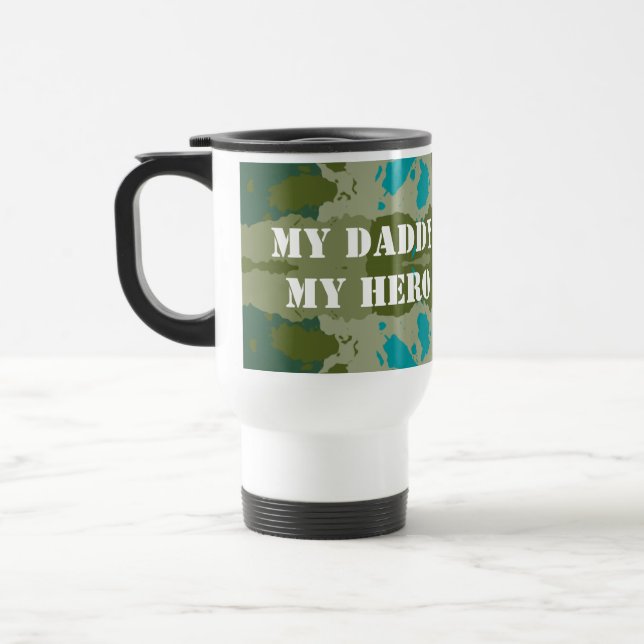 Green Harmony Abstract Pattern Travel Mug (Left)