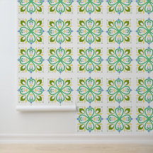Green Harmony Mandala Boho Wallpaper