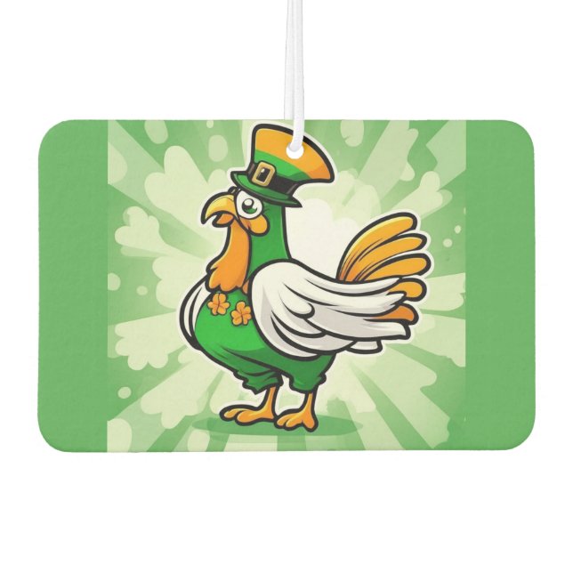 Green hat chicken air freshener (Front)