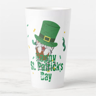 Green hat lucky Shamrock St. Patrick's Day Latte Mug
