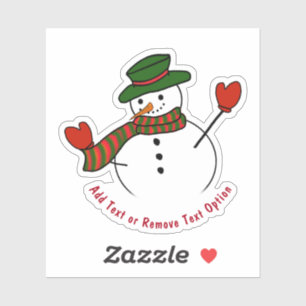 Green Hat on Snowman Christmas