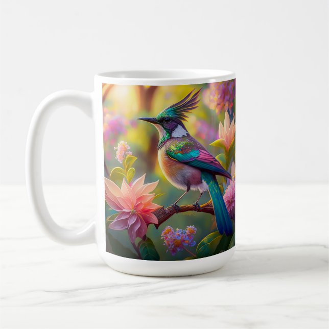 Green Headed Jay Fantasy Bird Coffee Mug (Left)
