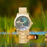 Green Headed Mallard Duck Photo Watch<br><div class="desc">Men's stylish wrist watch with black numerals that features the photo image of green headed, male Mallard Duck. Select your watch from several styles.</div>
