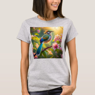 Green Headed Teal Winged Fantasy Bird T-Shirt