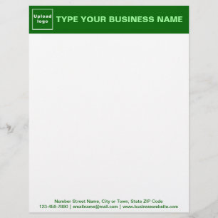 Green Header and Texts on Footer of Business Letterhead