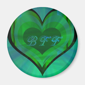 green heart bff magnet