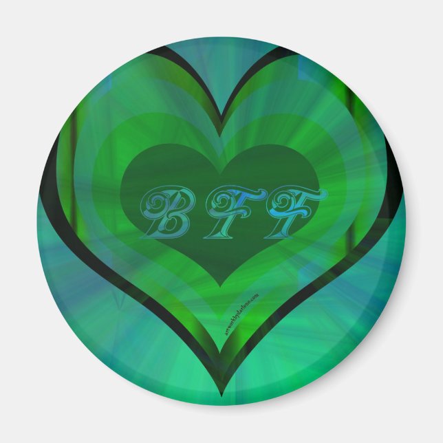 green heart bff magnet (Front)