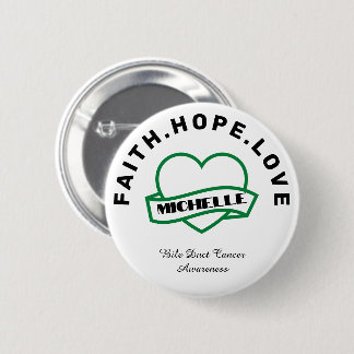 Green Heart Bile Duct Cancer Awareness Button