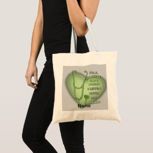Green Heart Cardiac Care nurse Tote Bag