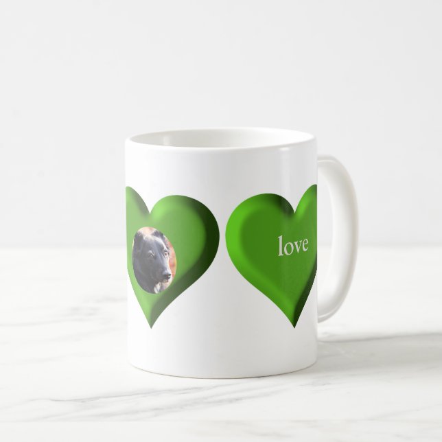 Green Heart Coffee Mug (Front Right)