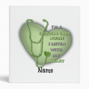 Green Heart Critical Care Nurse Binder