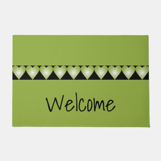 Green Heart Detailed Doormat (Front)