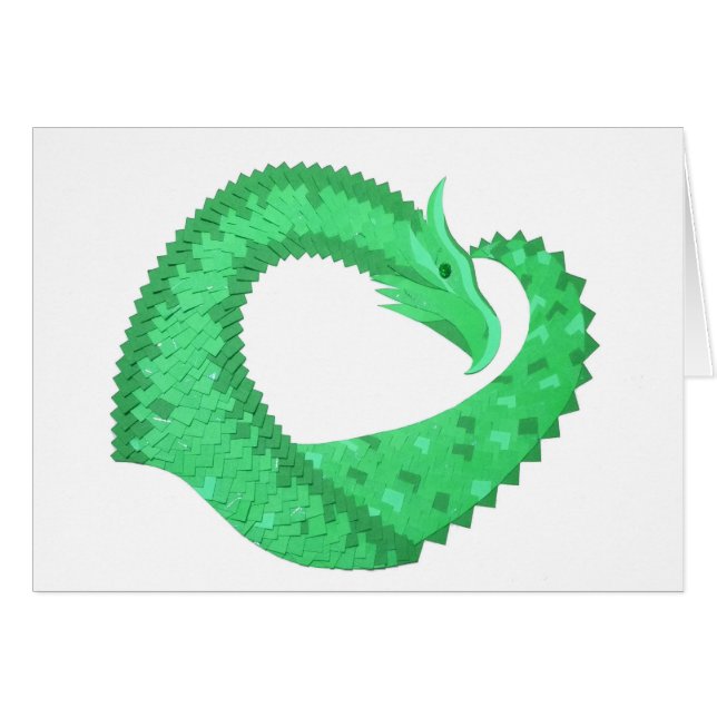 Green heart dragon on white (Front Horizontal)